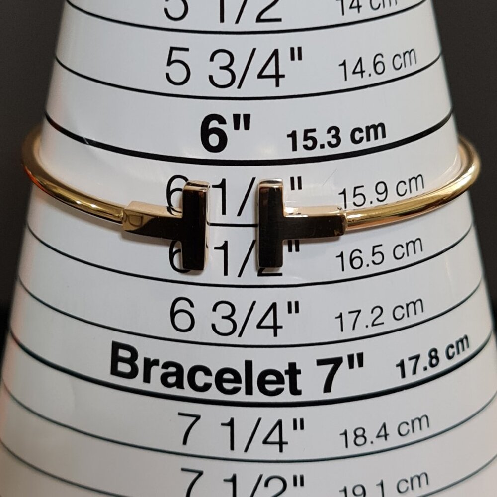 T bangle side slide bangle gold 18k - Picture 6 of 8